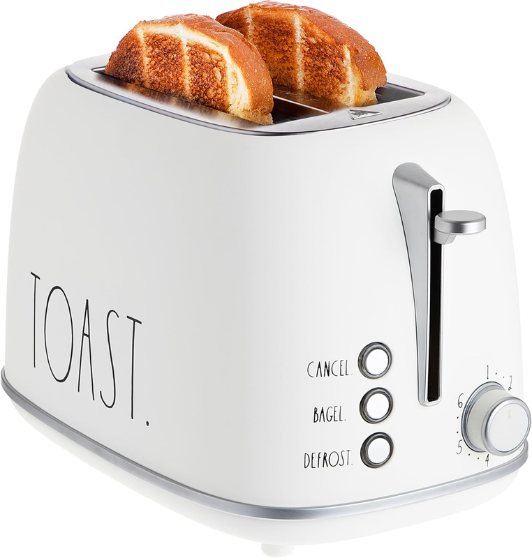 Retro 2 Slice Stainless Steel Toaster Wide Slot 6 Browning Bagel Cancel White6
