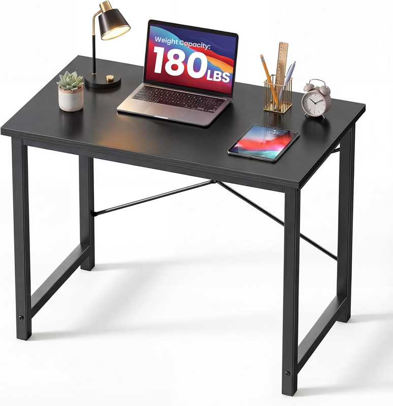 31in Modern Computer Desk Home Office Study Work Table Black0