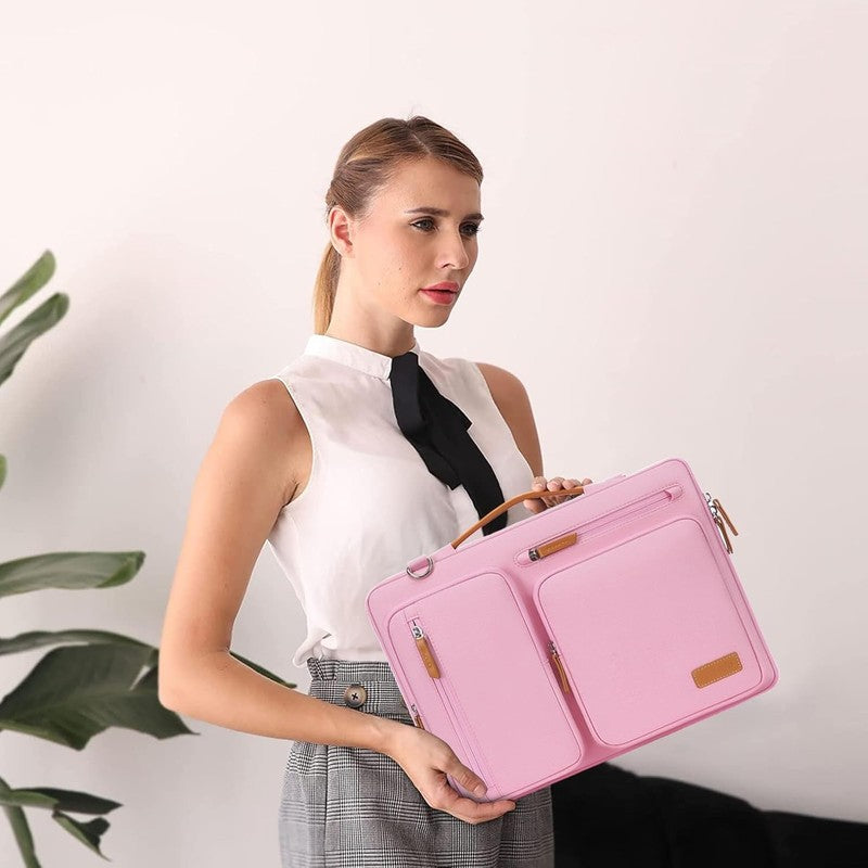 15.6 Inch Laptop Shoulder Bag 360 Protective Messenger 4 Zipper Pockets6