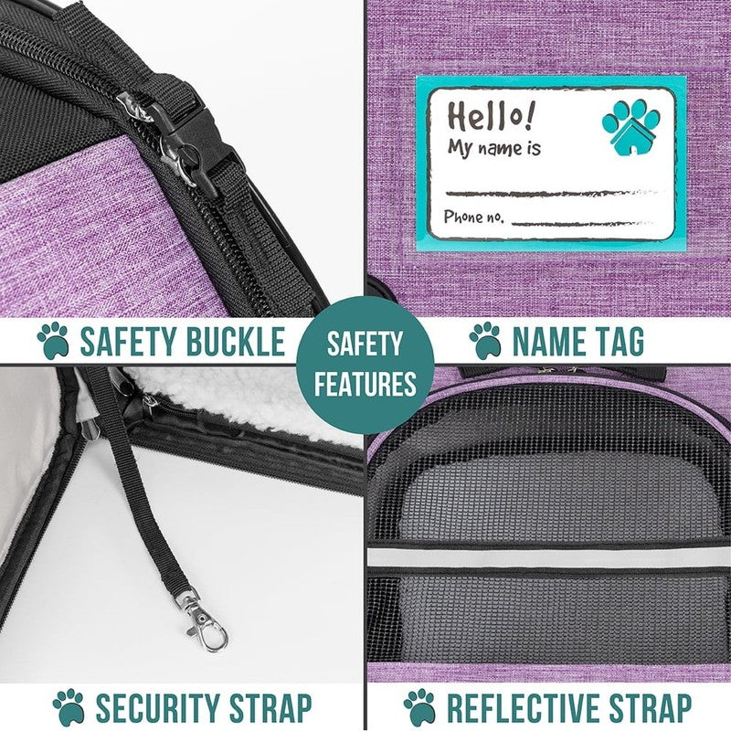 “Expandable Pet Backpack Carrier – Airline Approved Dog & Cat Travel, Purple4