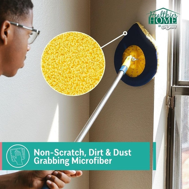 CHOMP Extendable Wall Cleaner & Mop - 5-Minute Ceiling & Baseboard Duster5