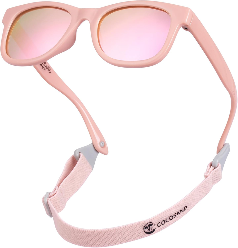 Polarized Baby Sunglasses UV400 Flexible Strap Infant Toddler 0 24 Months0