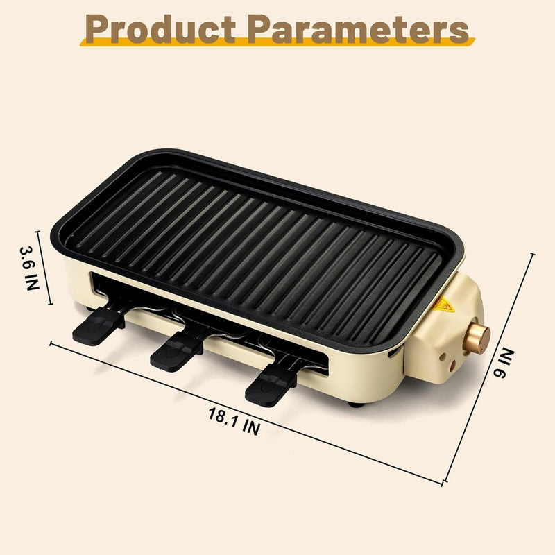 2 in 1 Electric Indoor Grill Smokeless 1700W Nonstick Removable Plate4