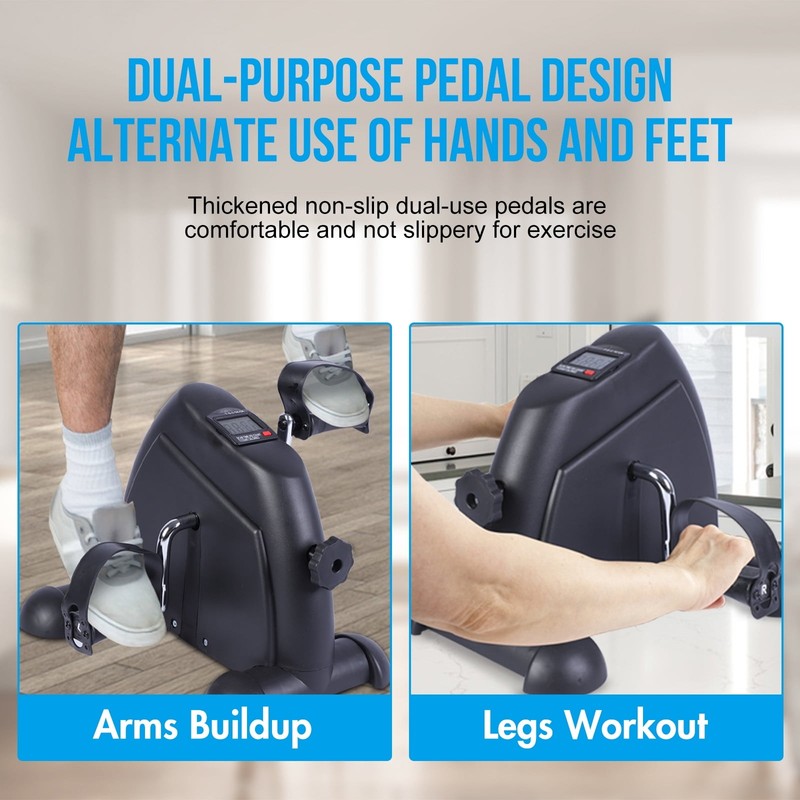 Desk Bike Pedal Exerciser, Mini Exercise Bike Stepper Indoor Exercise, Elder Bik10