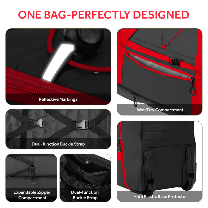 30in Rolling Duffle Bag Expandable 100-120L Waterproof Heavy Duty Travel7