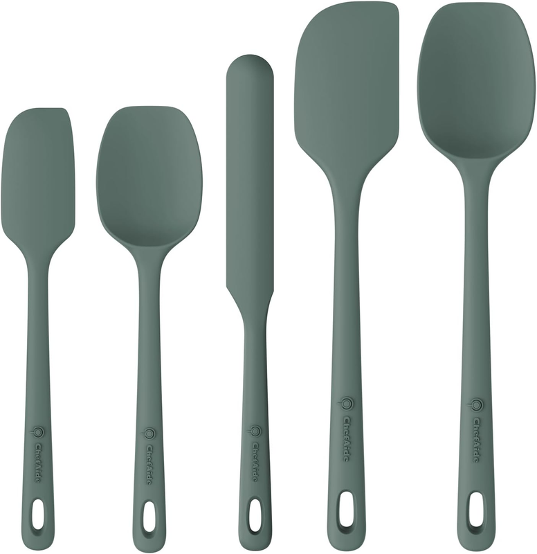 5 Piece Silicone Spatula Set Heat Resistant 600°F Nonstick Cookware10