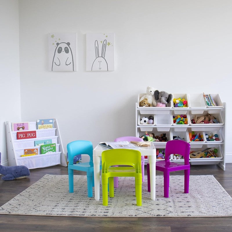 Tot Tutors Kids' 5 Piece Square Table and Chair Set3