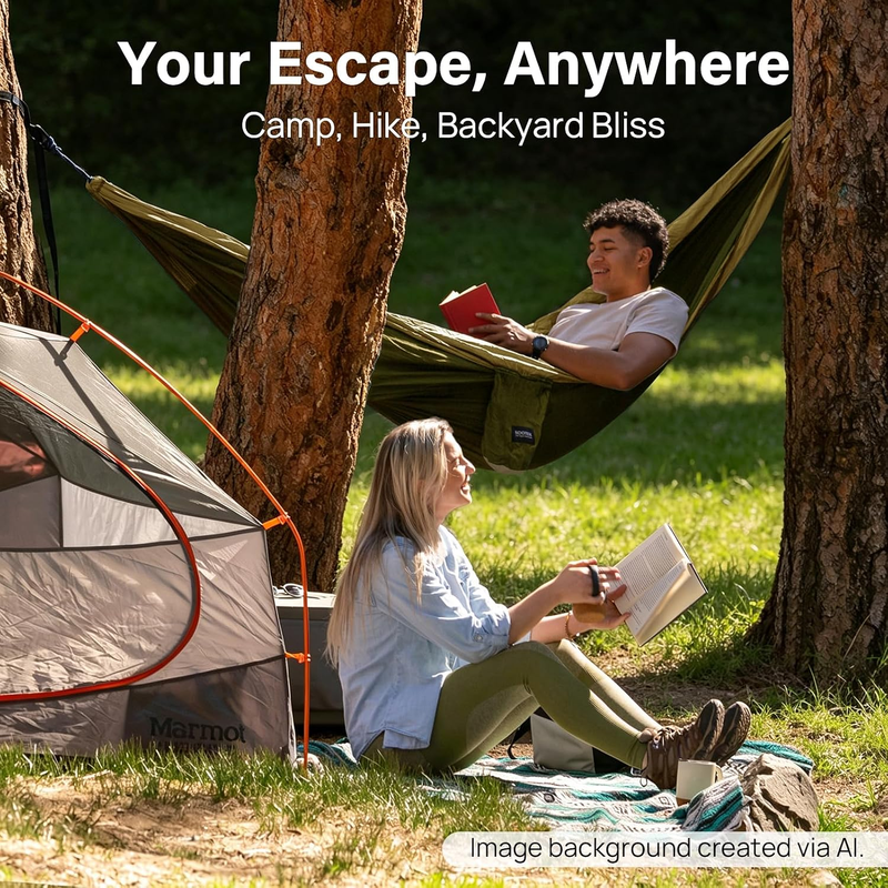 Portable Camping Hammock w/ Tree Straps & Carry Bag Outdoor Travel Hiking5