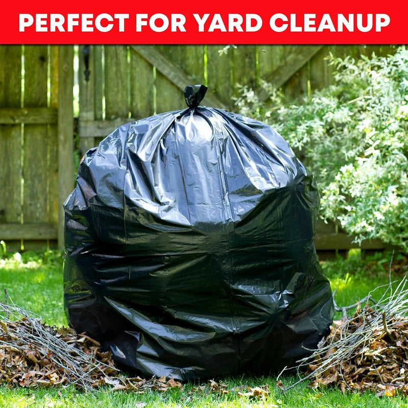 55-60 Gallon Heavy Duty Trash Bags 150 Count Large Black Commercial Lawn3