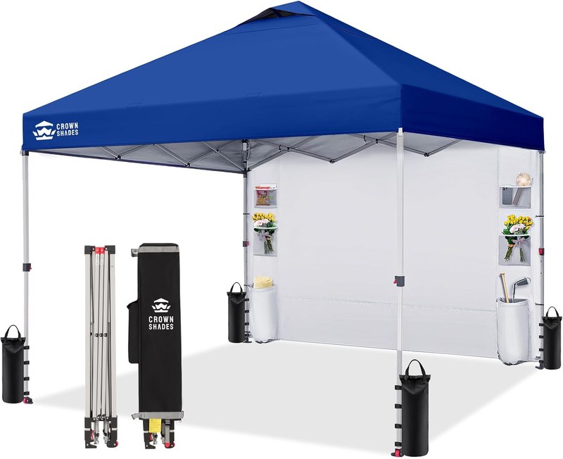 Crown Shades 10x10 Outdoor Pop Up Canopy Tent Easy Setup UV Protection Blue8