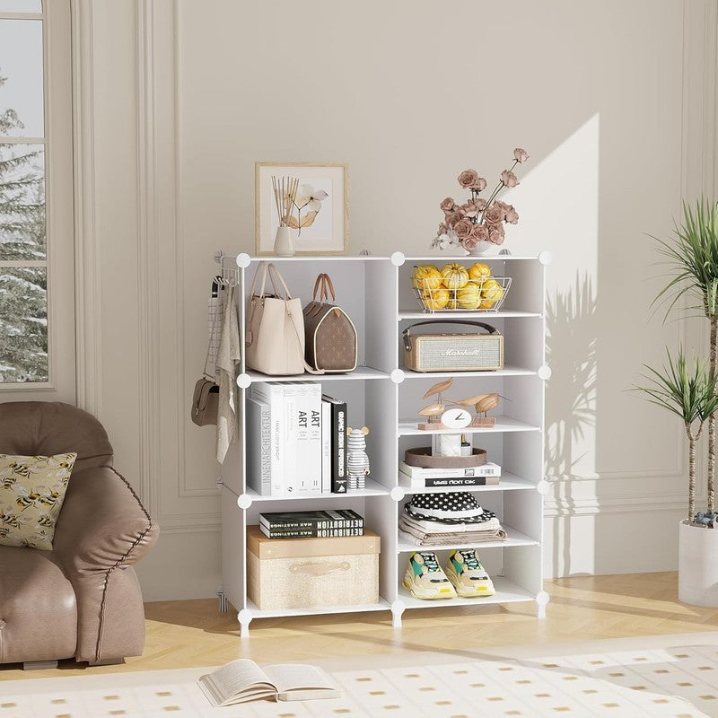 6 Cube Closet Organizer, Portable Storage Shelves for Clothes, White1