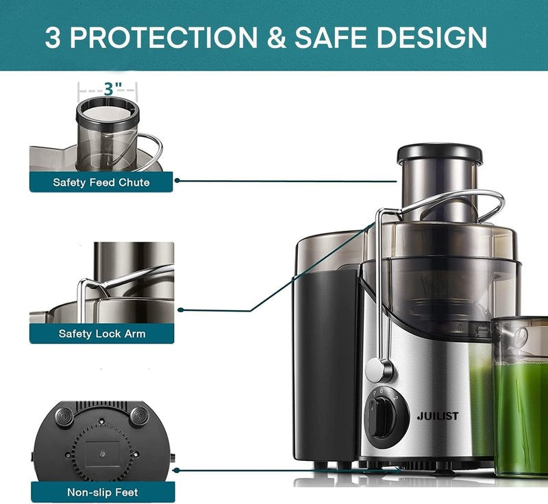 Powerful 800W Juicer with 3" Wide Mouth & 3 Speed Settings, Easy Clean4
