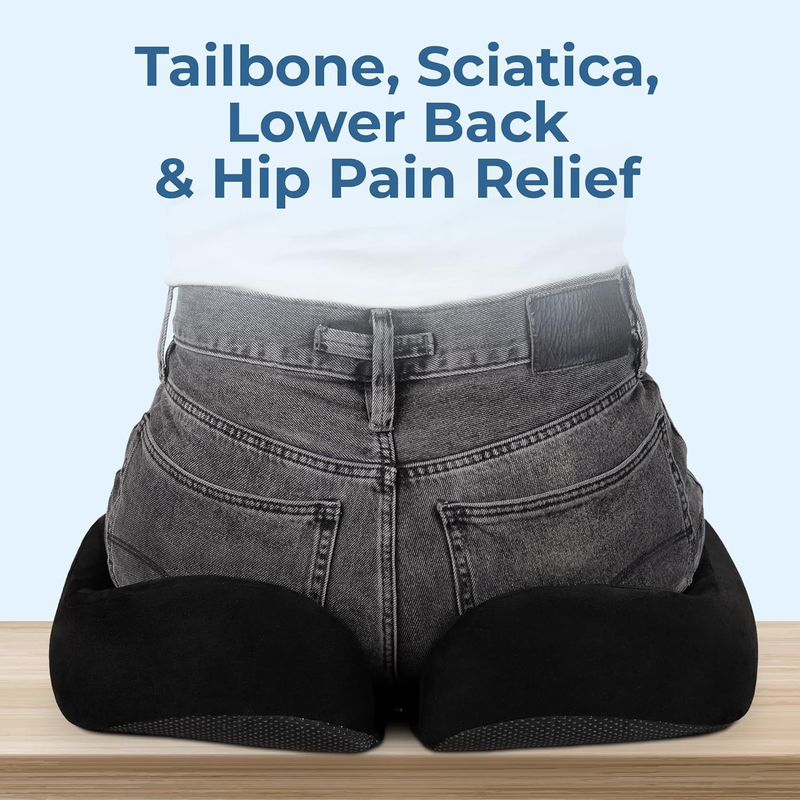 Seat Cushion for Office Chair Tailbone Sciatica Pain Relief Black2