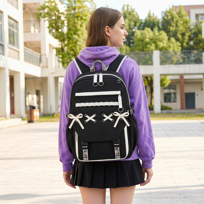 School Backpack for Teens Middle School Bookbag Students Lightweight Durable Cas8