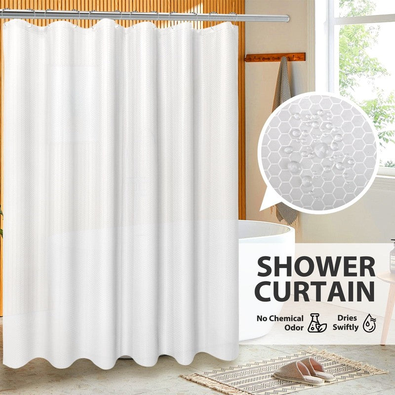 19 Pcs White Bathroom Accessories Sets with Shower Curtain, Specially Designed f1