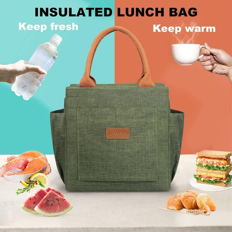 Insulated Lunch Bag Women Men Leakproof Large Cooler Tote w Bottle Holder Green4