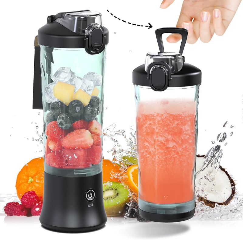 Portable Blender 20Oz Cordless Personal Blender w/ 6 Blades for Shakes & Travel0