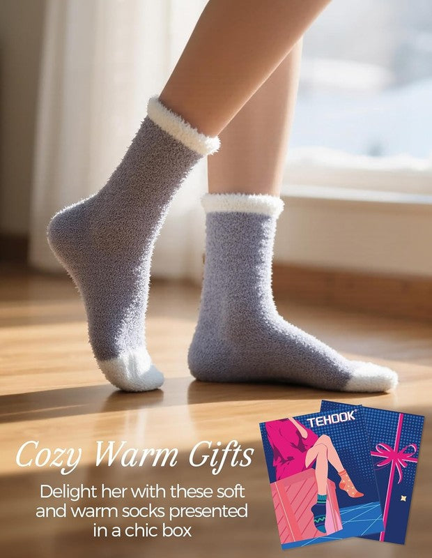 Warm & Cozy Gifts for Women, Stocking Stuufers, Fluffy Fuzzy Plush Sleeping Slip1