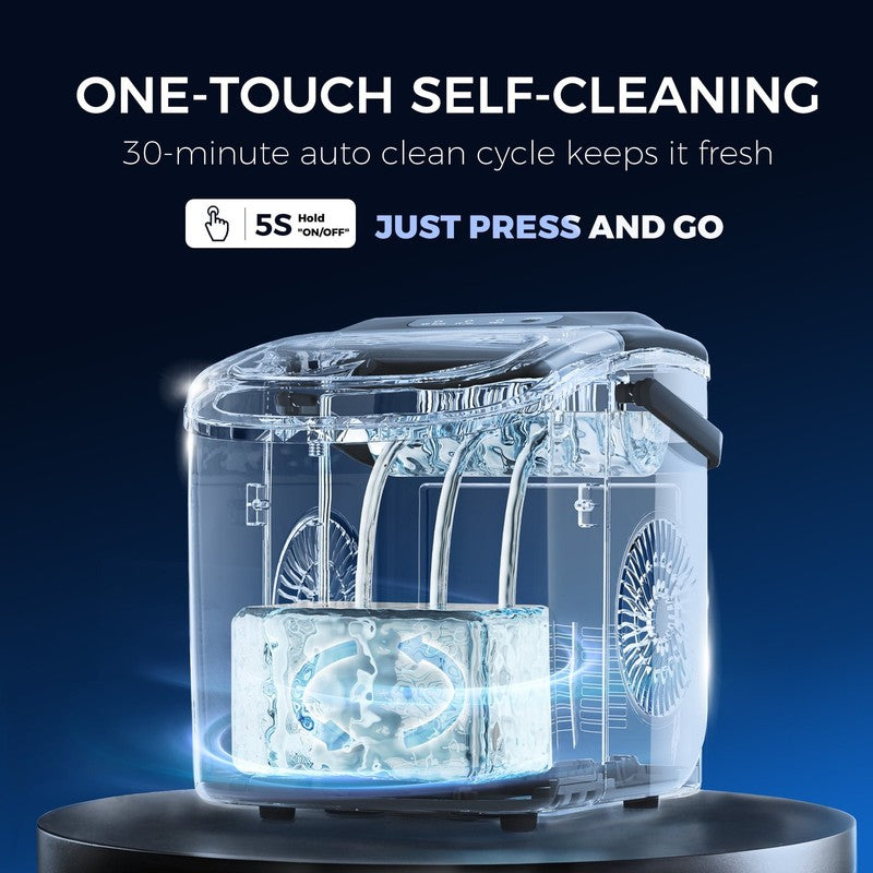 26lb Countertop Ice Maker 9 Bullet Ice Ready in 6 Min Auto Cleaning2