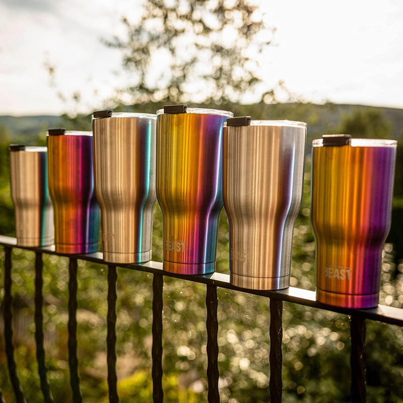 40oz Vacuum Insulated Tumbler Stainless Steel Travel Mug with Straw Rainbow7