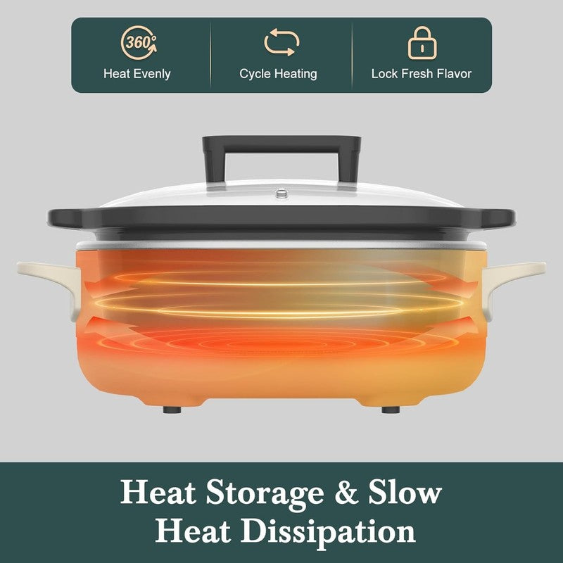 6QT Programmable Slow Cooker w/ Nonstick Pot Keep Warm Oatmeal4