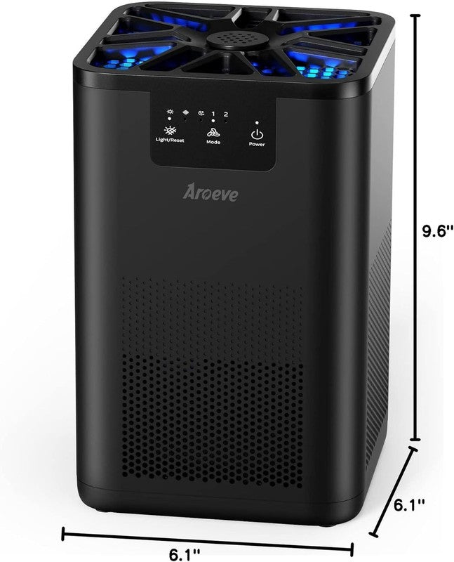Air Purifier MK06 Black w/ Aroma Sleep Mode for Pets Smoke CA Approved7