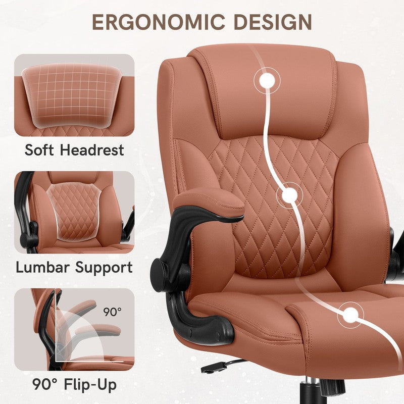 Leather Office Chair, Big and Tall Office Chair 400LBS Wide Seat Ergonomic Compu2