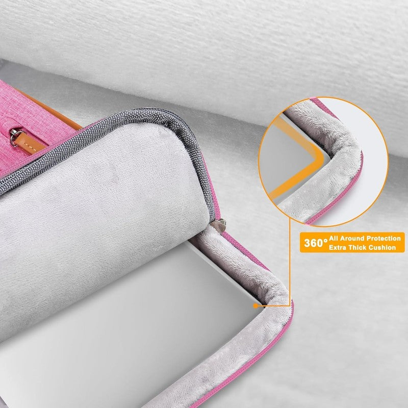15.6 Inch Laptop Shoulder Bag 360 Protective Messenger 4 Zipper Pockets4