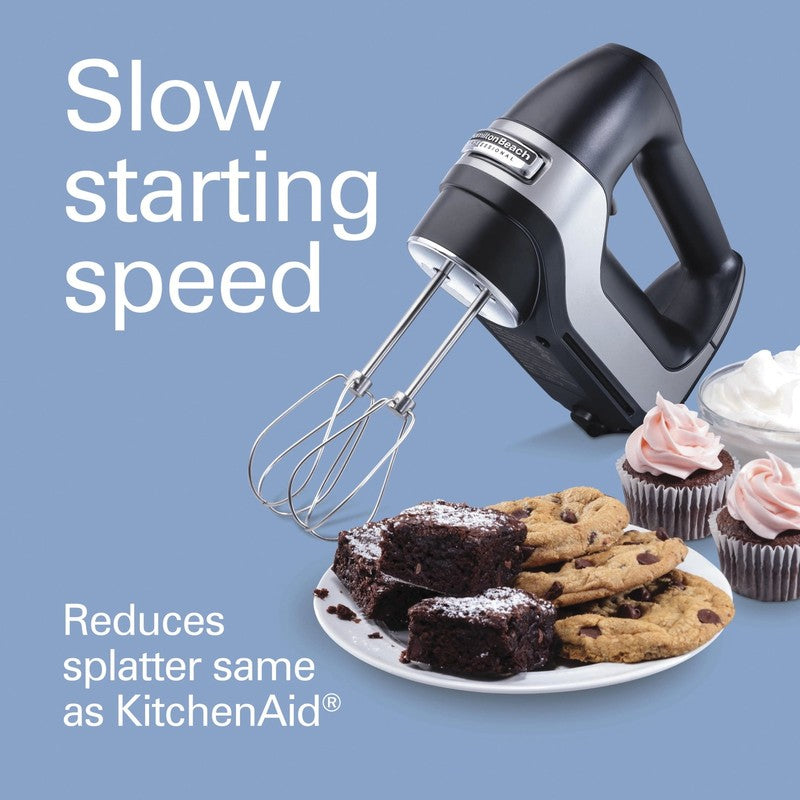 5-Speed Electric Hand Mixer Slow Start Quickburst Kitchen Mixer Black2