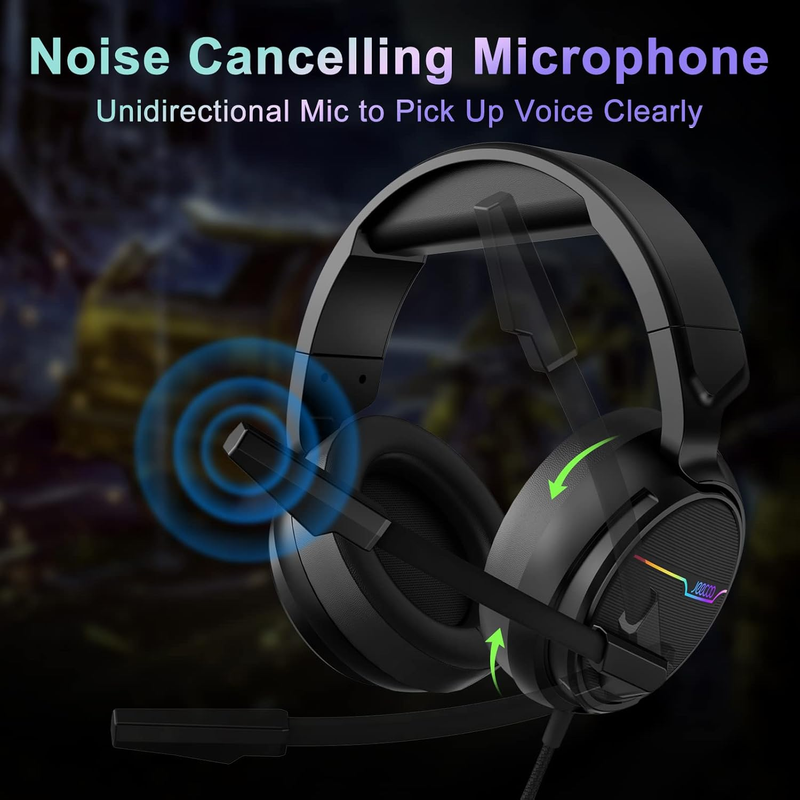 V20U USB Gaming Headset 7.1 Surround Sound RGB Noise Cancelling Mic3