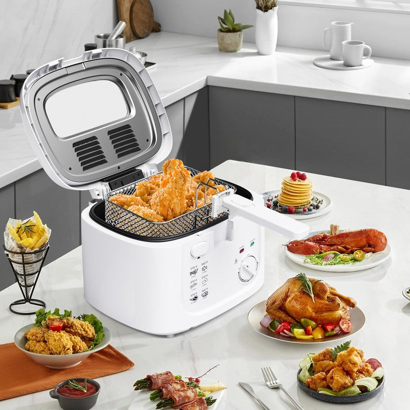 2.5L Electric Deep Fryer, 1500W, Temp Control, Viewing Window, Easy Clean, White9