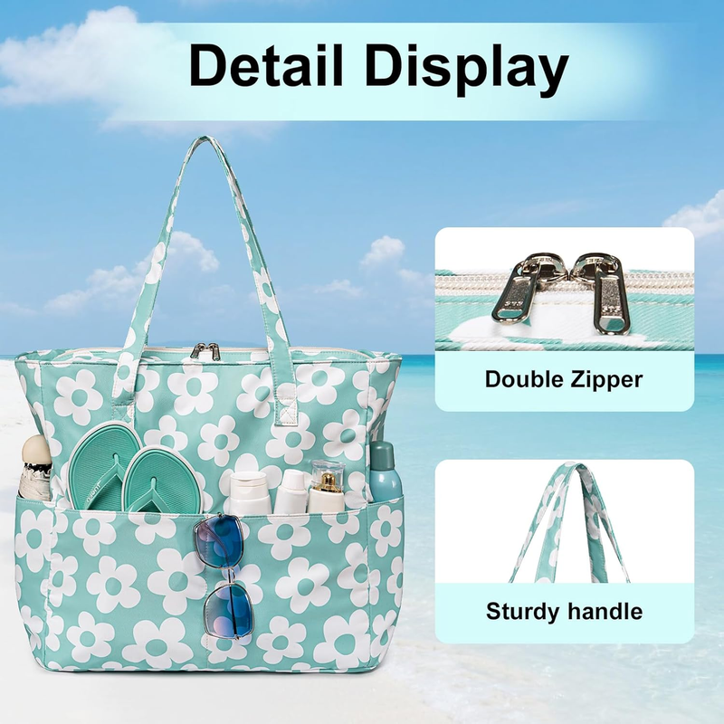 Beach Tote Bag Women Waterproof Large Sandproof Pool Travel Bag7