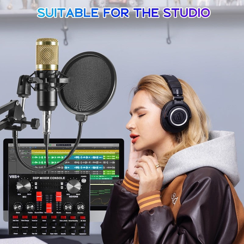 Microphone for Podcast Equipment Bundle and Studio Recording Equipment,Usb Micro2