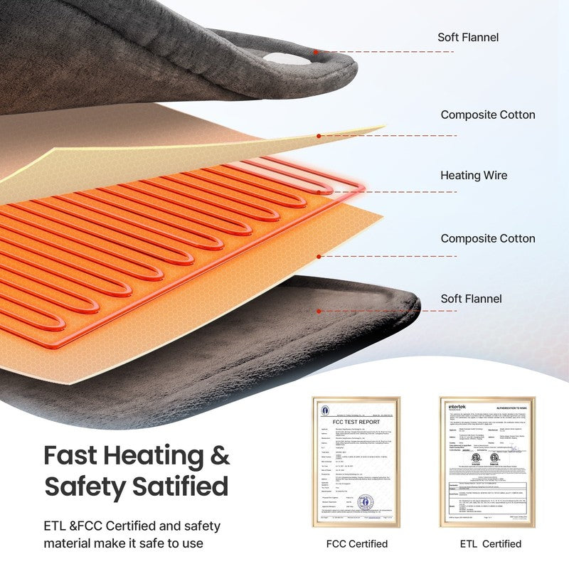 "24X37" Shoulder Heating Pad for Back Pain Relief, Electric Large Heating Pad fo4
