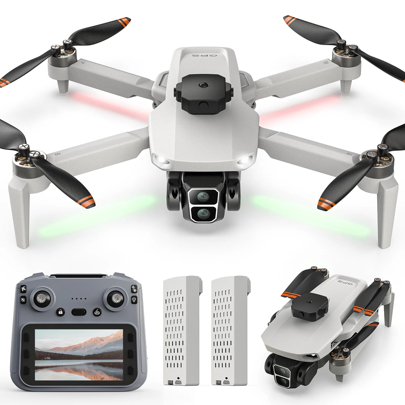 L106 GPS 4K Foldable Drone LCD Remote 249g Dual Battery Camera Gray0