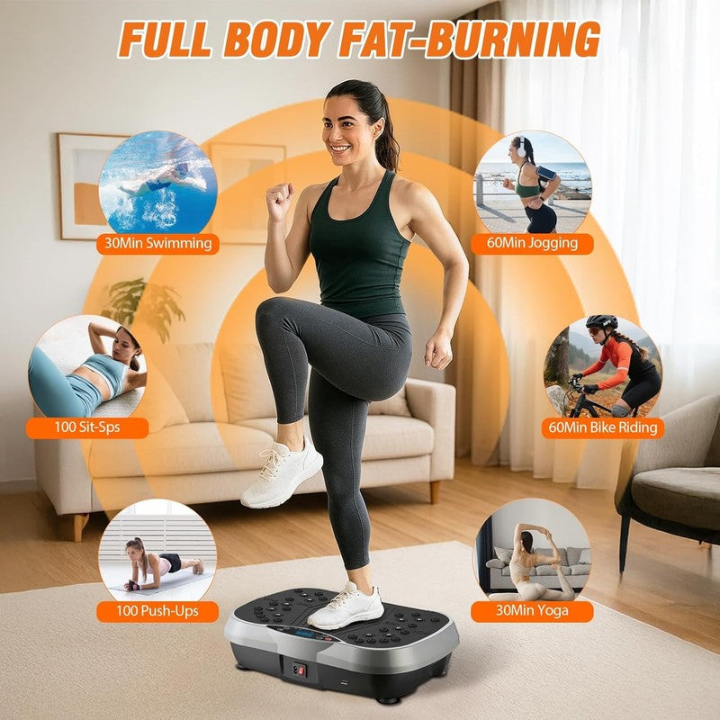 Vibration Plate Exercise Machine 400lbs 6 Modes 120 Level Full Body Workout1