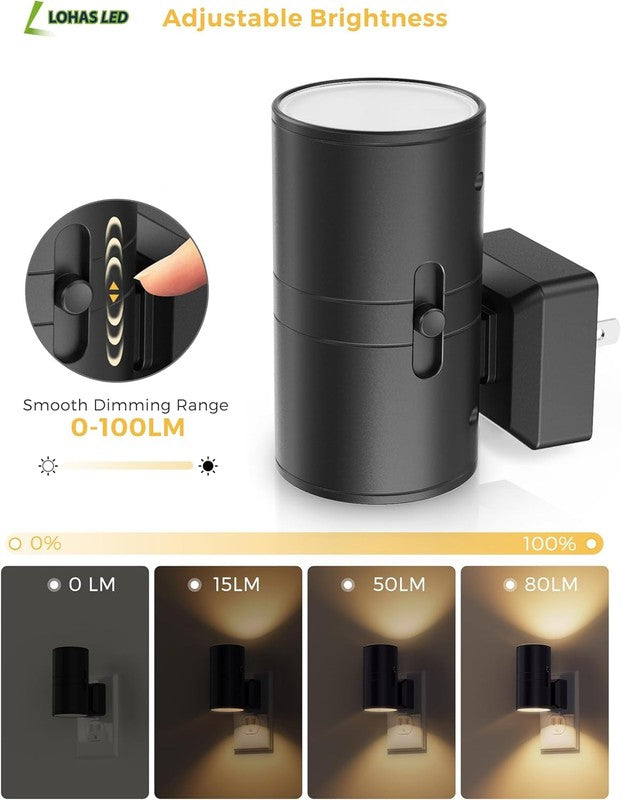 Dimmable Night Lights with Sensor, 3000K Soft White, 2 Pack for Home Use2