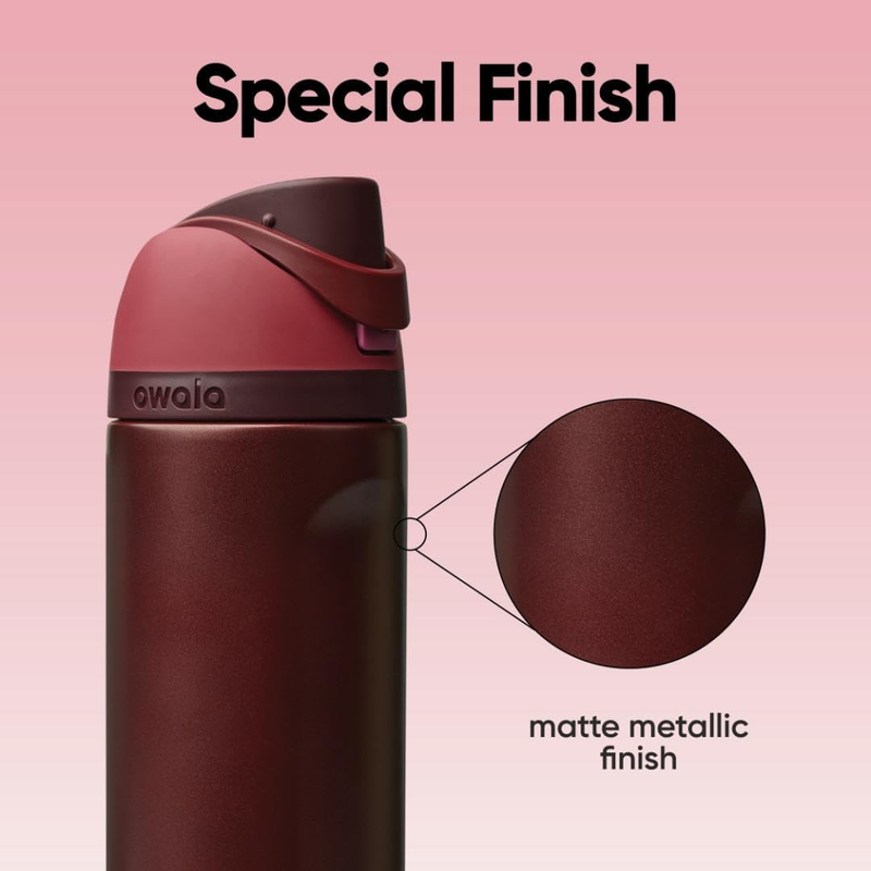 Owala FreeSip 24oz Insulated Stainless Steel Bottle Black Cherry5