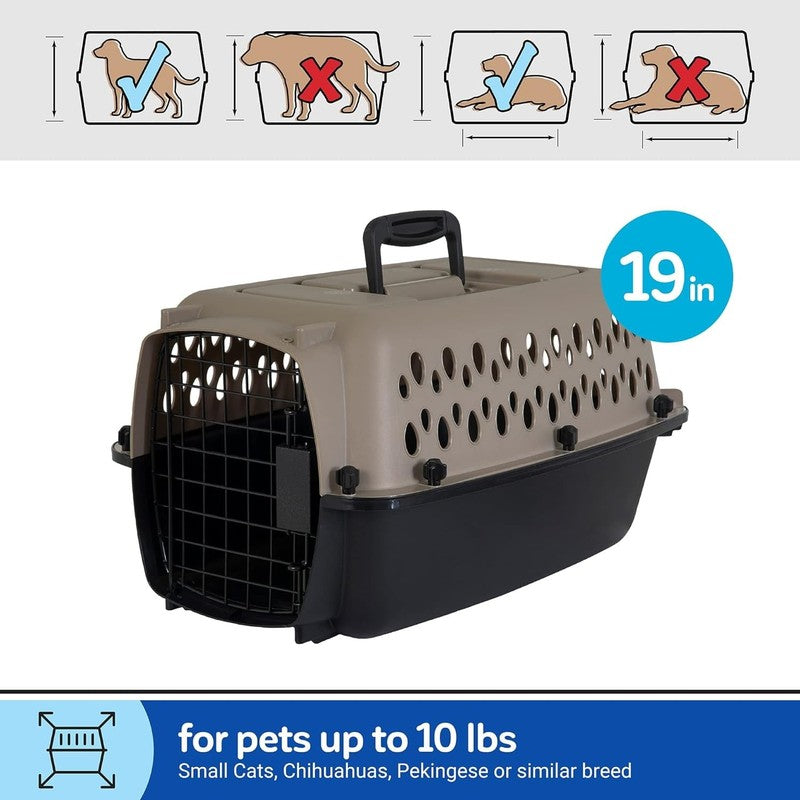 Pet Portable Kennel for Dogs, Hard-Sided Travel Carrier, Durable, Metal Door, Bl5