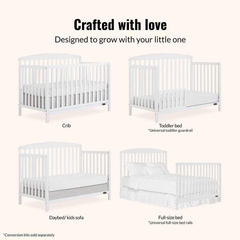 Odelle 5-in-1 Convertible Crib Toddler Day Kids Full Bed White3