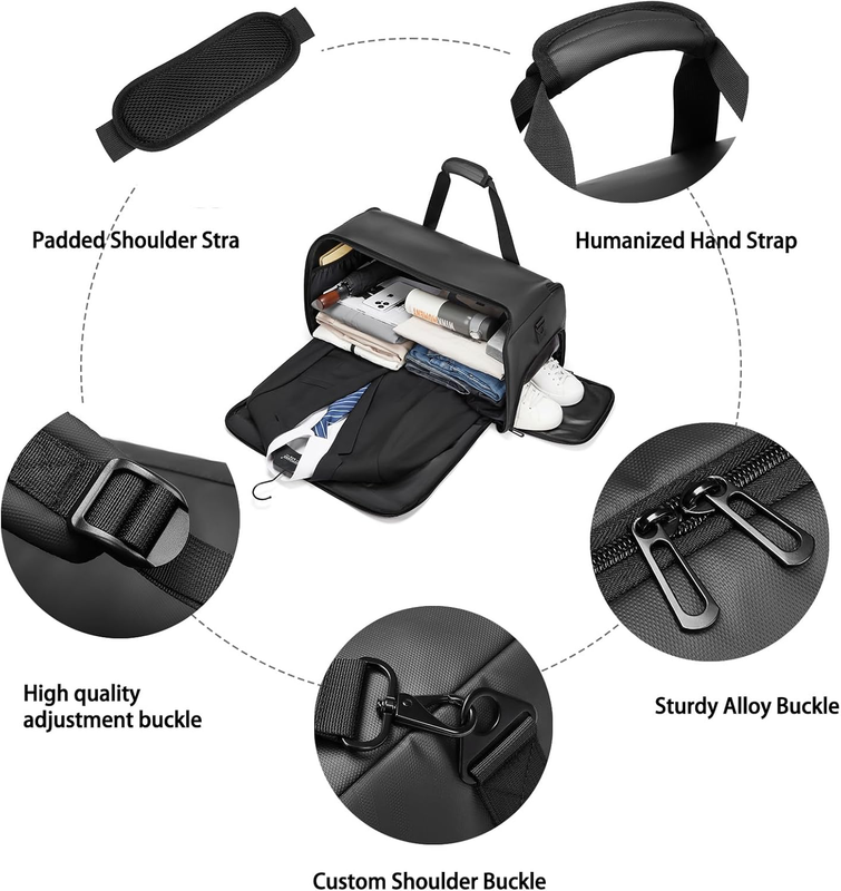 45L Garment Duffle Bag 3 in 1 Convertible Hanging Suit Travel Carry On2