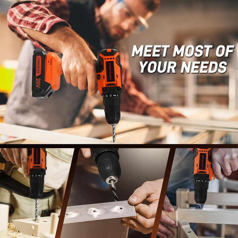 20V Cordless Drill Tool Set 120Pc Hand Tools Home DIY Office Garden Toolbox6