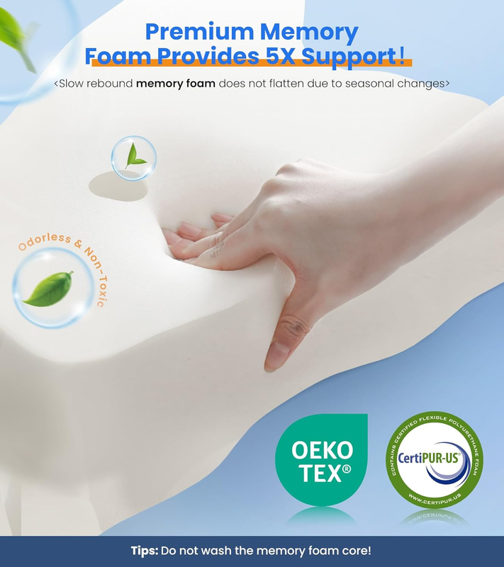 Ultra Cooling Neck Pillow Adjustable Cervical Memory Foam Support5