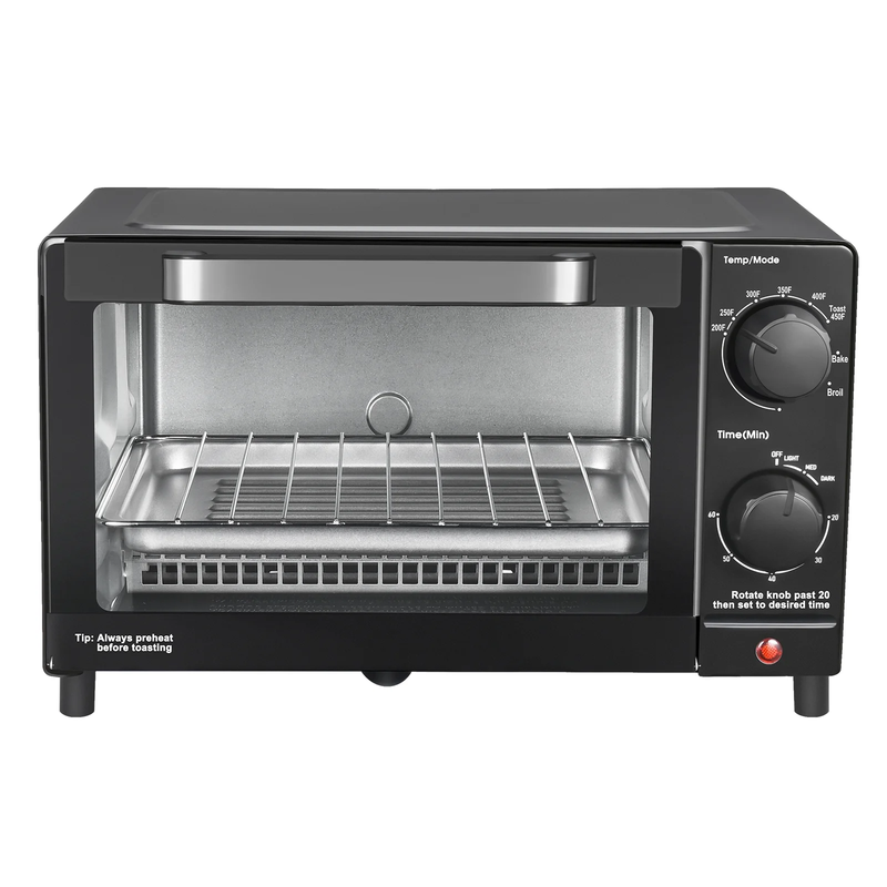 4-Slice Countertop Toaster Oven with Bake Pan & Rack, 3 Settings, Black0