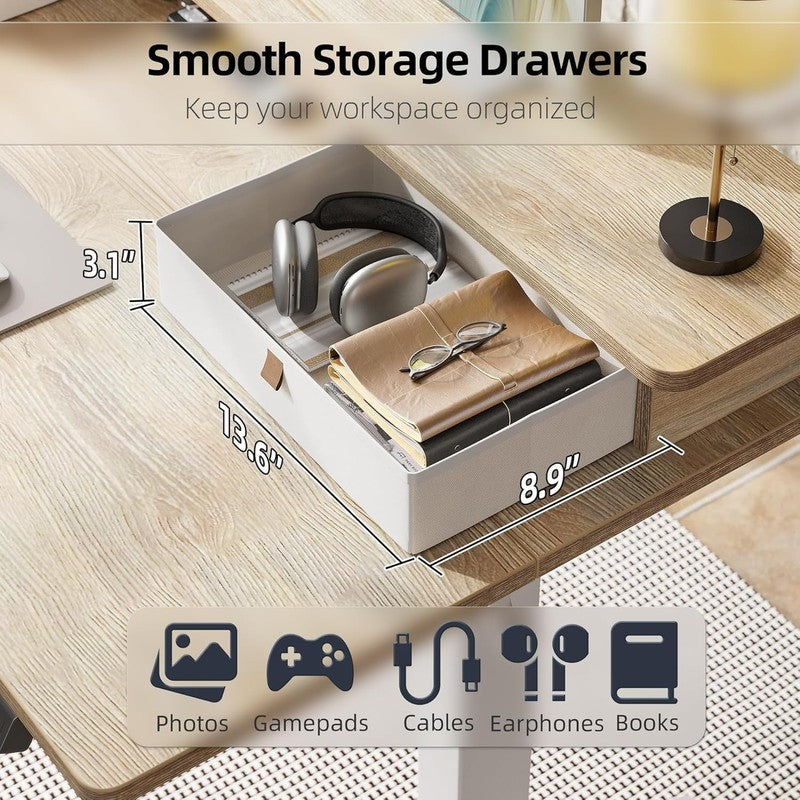 48x24 Standing Desk w/ 2 Drawers Adjustable Electric Sit Stand Maple4