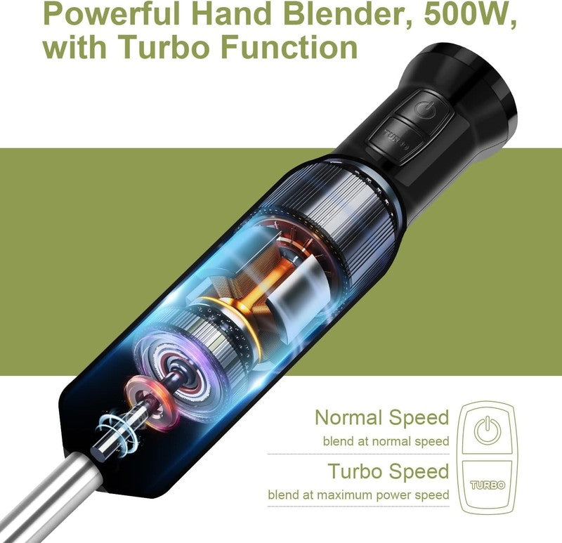 Handheld Blender, Electric Hand Blender with Turbo Mode, Immersion Blender Porta1