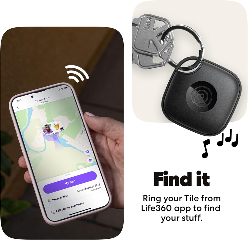 Bluetooth Tracker Tile Item Finder Keys Wallet Bags iOS Android 1 Pack3