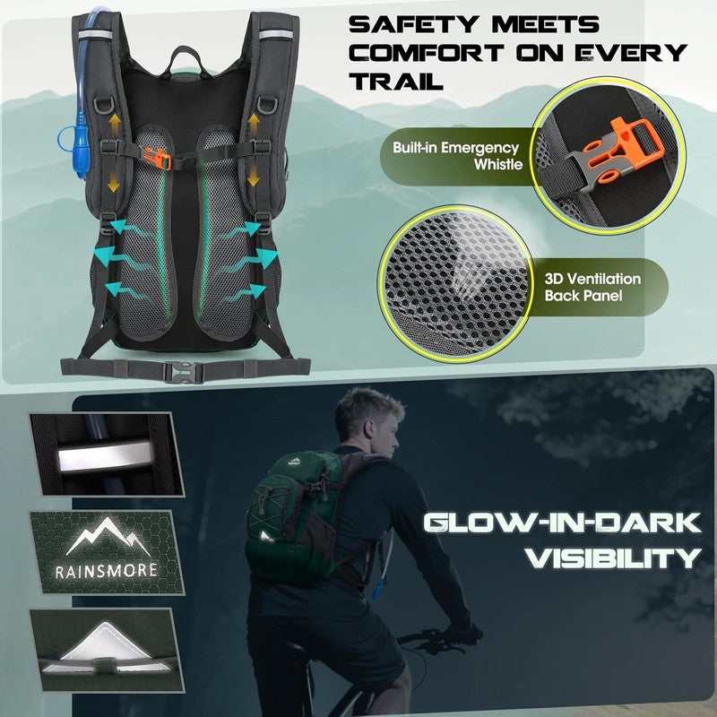 Hydration Backpack with Water Bladder, 18L Lightweight Hiking Backpack for Women5