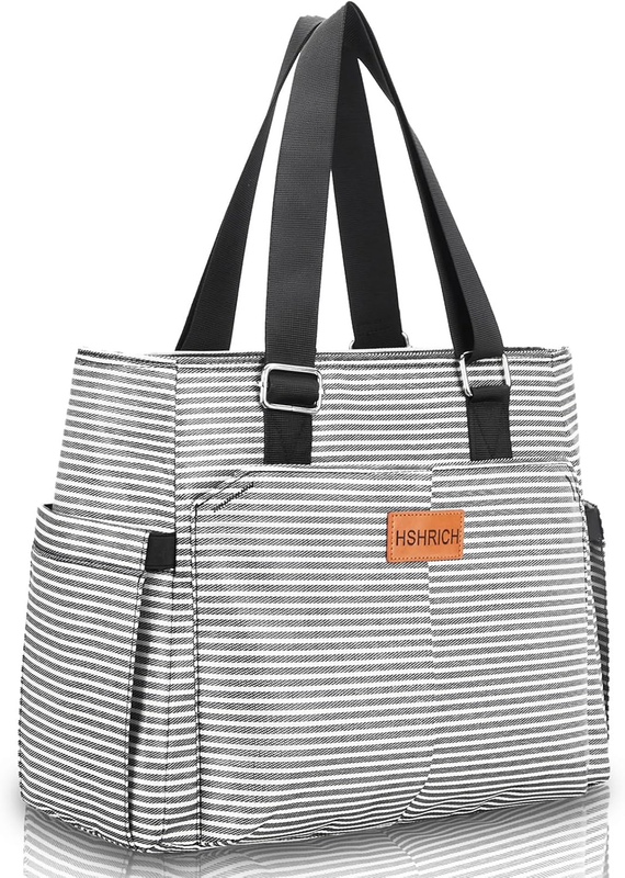 Large Insulated Lunch Bag Women Leakproof Cooler Tote 12L Stripe Reusable10