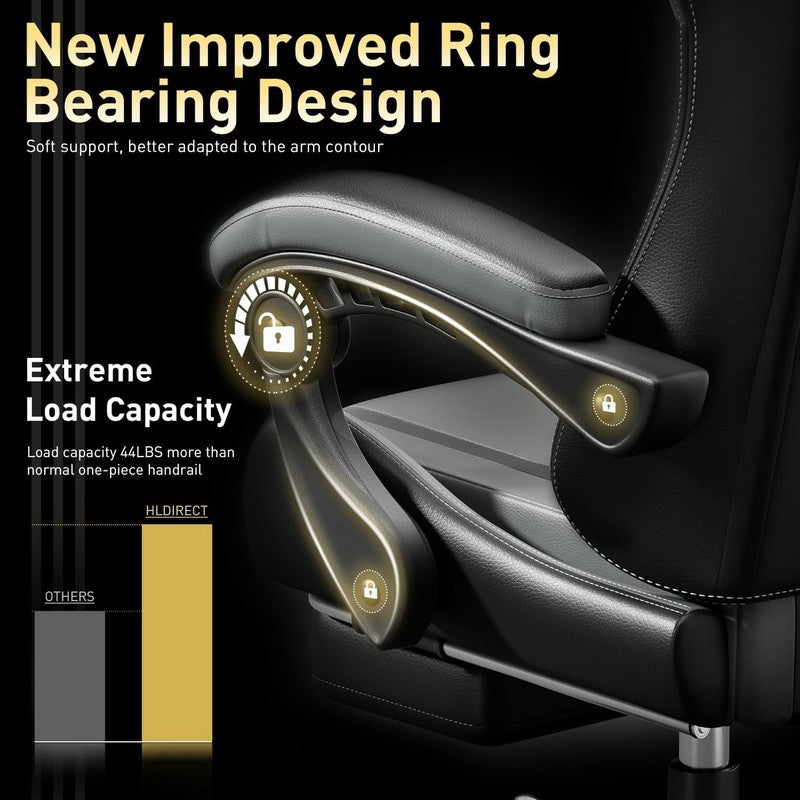 Gaming Chair with Pocket Spring Cushion, Gamer Chair with Lumbar Massage, Gaming5